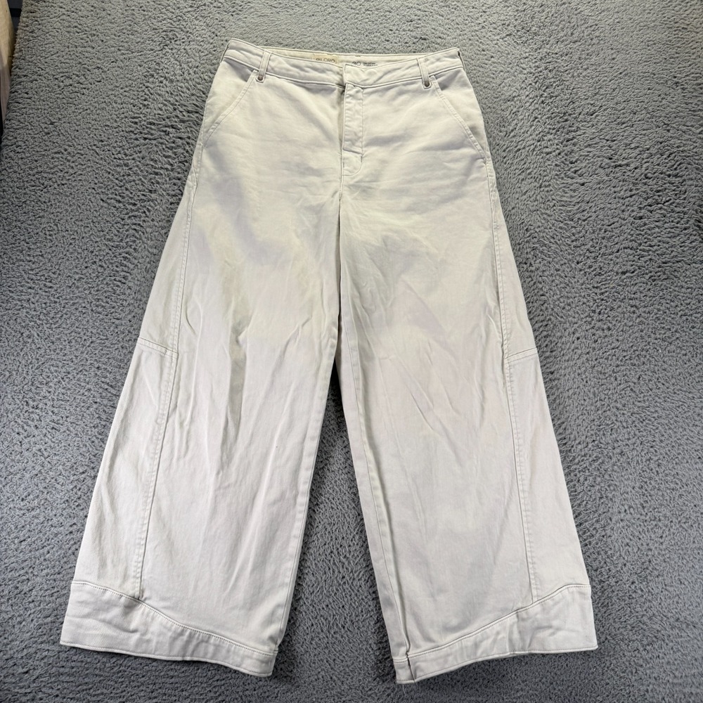 Pilcro Jeans Womens 30x30 White Cotton Denim Wide-Leg Travel Workwear Stretch